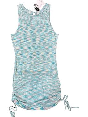 Lili Sidonio Sleeveles  Mini Dress in Aqua /Multi  Women’s SZ L